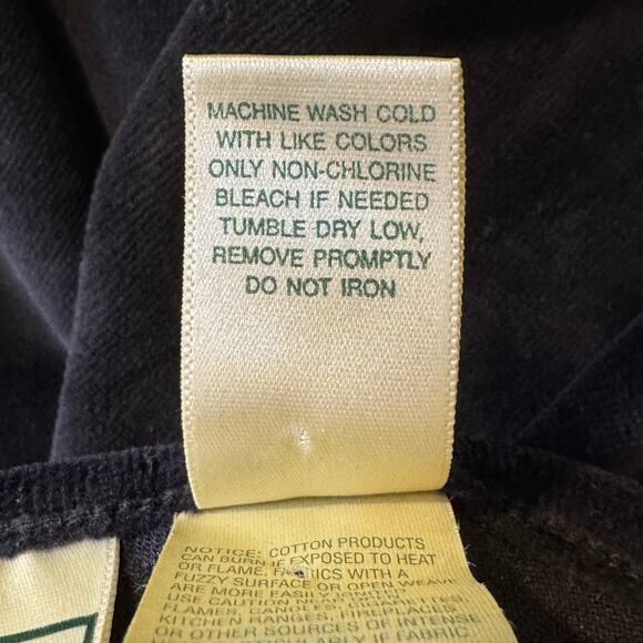 L.L. Bean Black Velvet Velour Long Sleeve XL Midi Dress - Picture 7 of 7